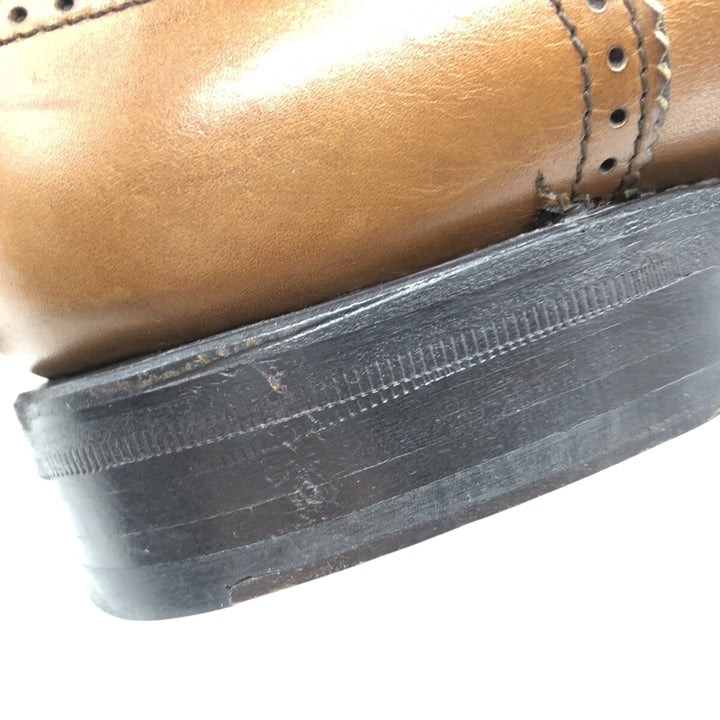 Berwick BERWICK 1707 Semi-brogue straight tip shoes Made in Spain 8 Men's 26.5cm genuine leather brown type Vintage Second Hand
