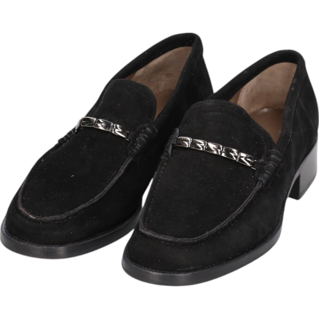 Bally Bit Loafers Made in Italy 5 Women's 22.5cm Genuine Leather Suede black type Vintage Second Hand