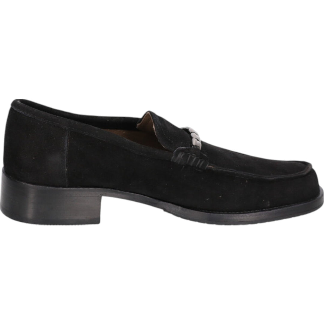 Bally Bit Loafers Made in Italy 5 Women's 22.5cm Genuine Leather Suede black type Vintage Second Hand