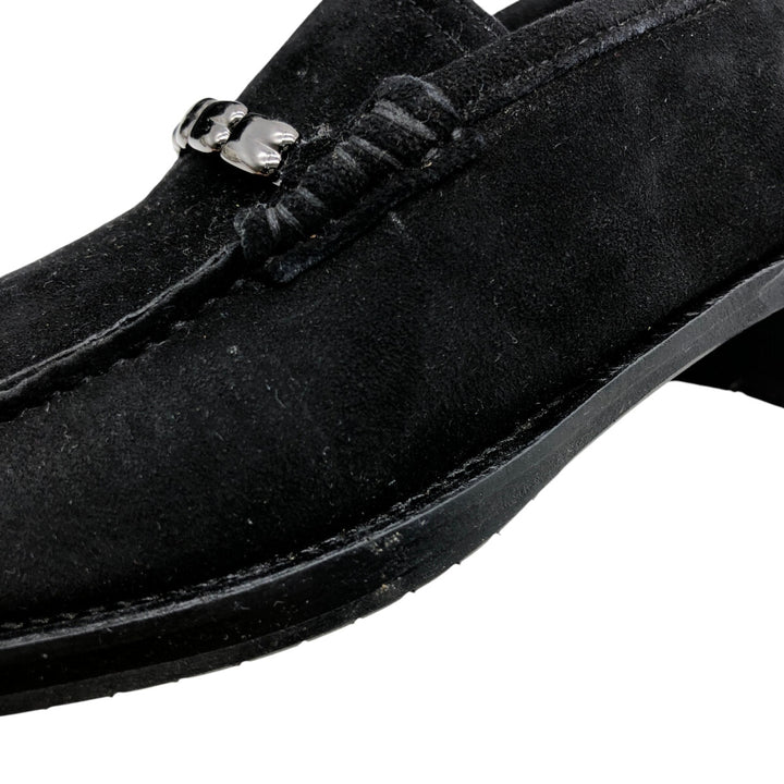 Bally Bit Loafers Made in Italy 5 Women's 22.5cm Genuine Leather Suede black type Vintage Second Hand