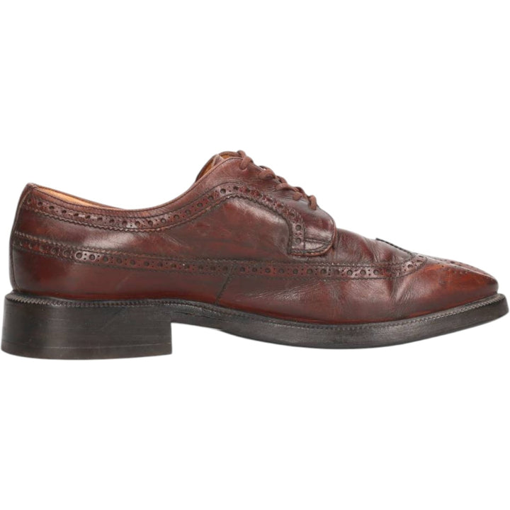 Bally Full Brogue Wingtip Shoes, Size 7 E Men's 25.0cm genuine leather burgundy type Vintage Second Hand