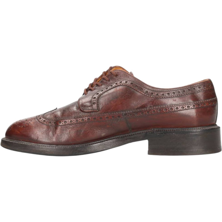 Bally Full Brogue Wingtip Shoes, Size 7 E Men's 25.0cm genuine leather burgundy type Vintage Second Hand