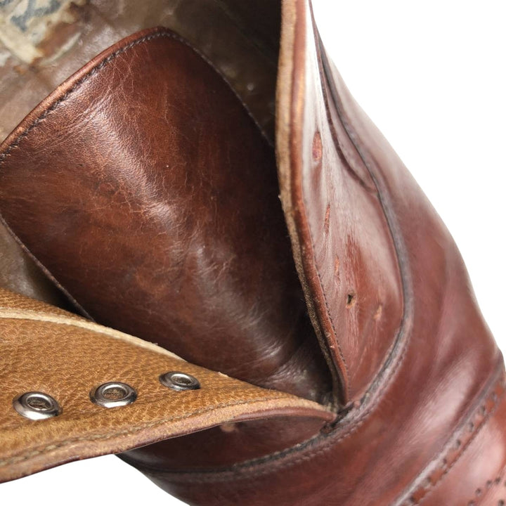 Bally Full Brogue Wingtip Shoes, Size 7 E Men's 25.0cm genuine leather burgundy type Vintage Second Hand