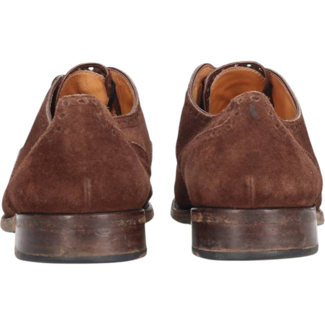 JOHN FOSTER Suede Semi-Brogue Straight Tip Shoes F 8 1/2 Men's 26.5cm Genuine Leather Suede brown type Vintage Second Hand