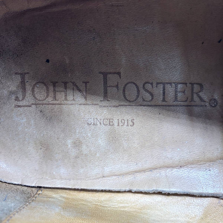 JOHN FOSTER Suede Semi-Brogue Straight Tip Shoes F 8 1/2 Men's 26.5cm Genuine Leather Suede brown type Vintage Second Hand