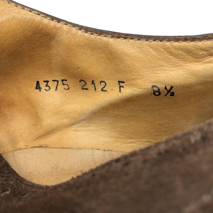 JOHN FOSTER Suede Semi-Brogue Straight Tip Shoes F 8 1/2 Men's 26.5cm Genuine Leather Suede brown type Vintage Second Hand