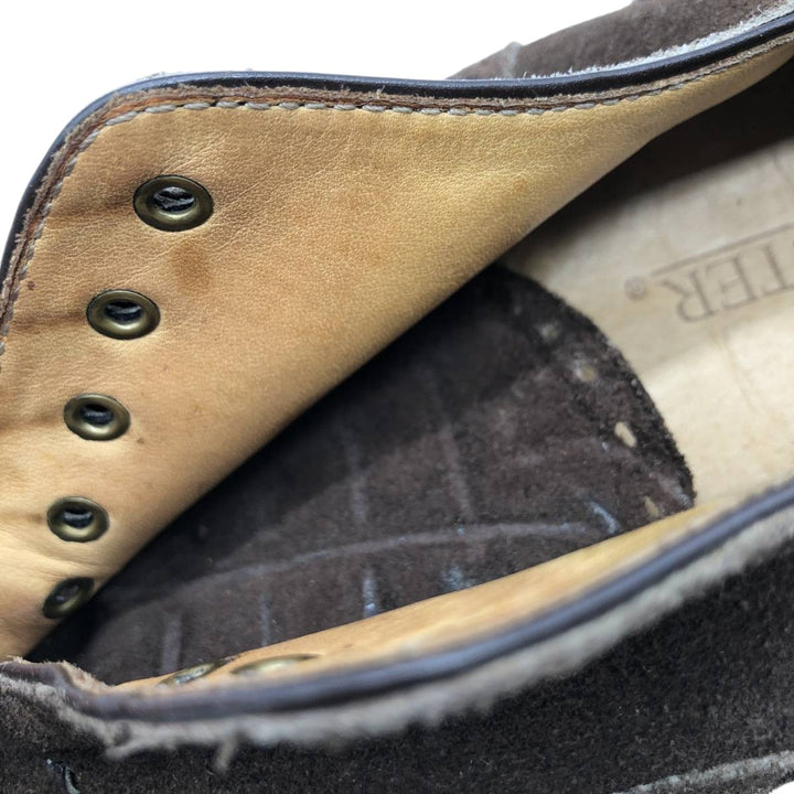 JOHN FOSTER Suede Semi-Brogue Straight Tip Shoes F 8 1/2 Men's 26.5cm Genuine Leather Suede brown type Vintage Second Hand