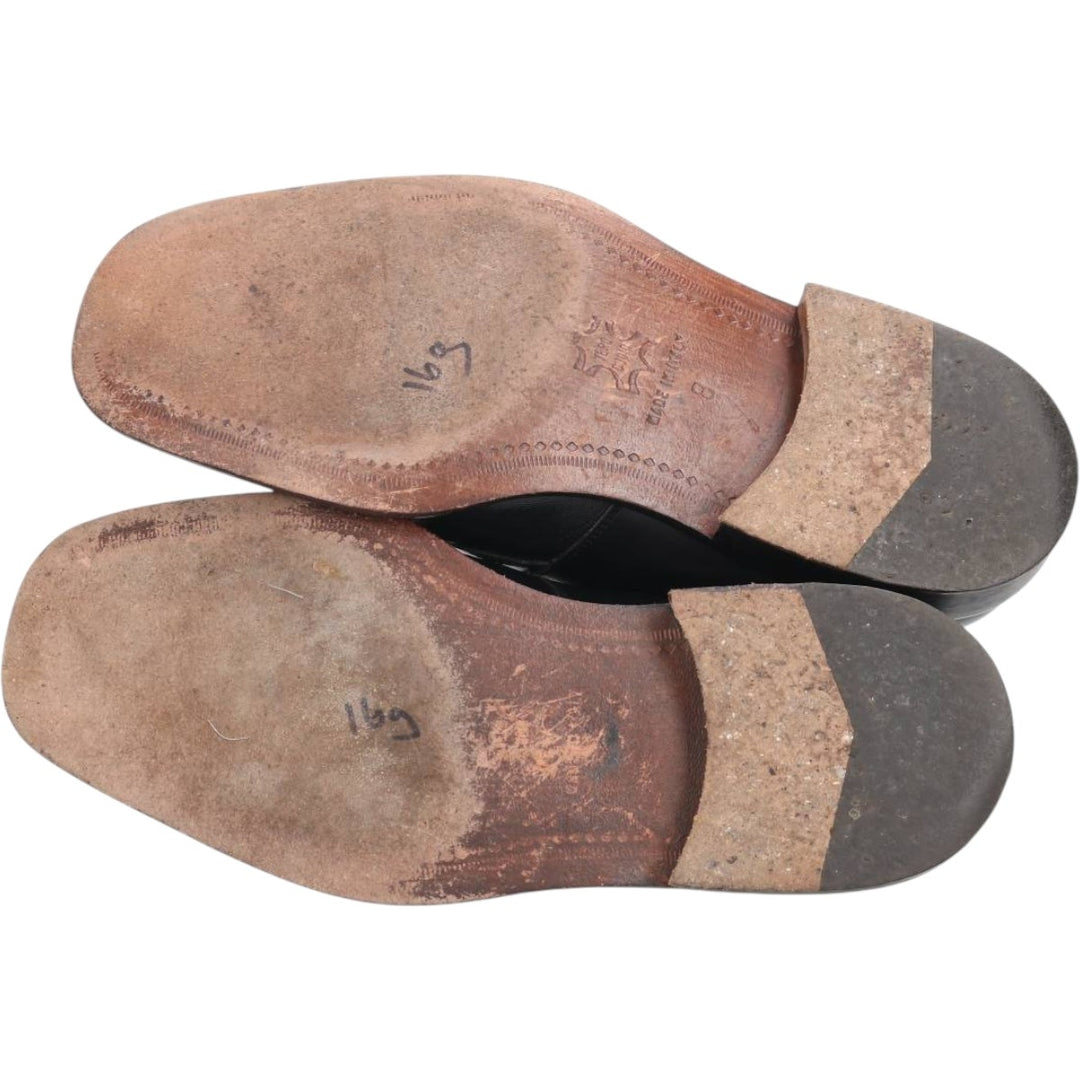 ZILLIONI square-toe straight-tip shoes, made in Italy, size 8M Men's 26.0cm genuine leather black type Vintage Second Hand