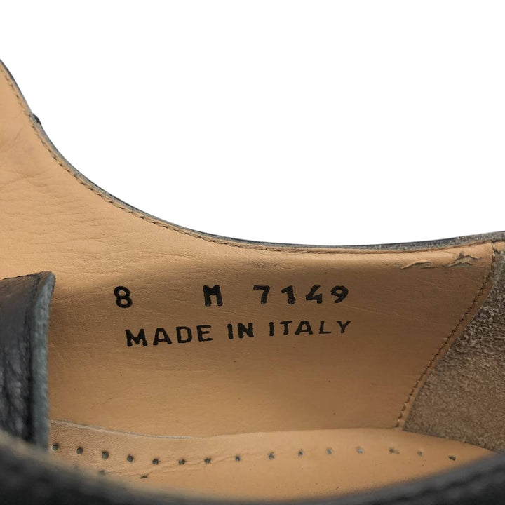 ZILLIONI square-toe straight-tip shoes, made in Italy, size 8M Men's 26.0cm genuine leather black type Vintage Second Hand