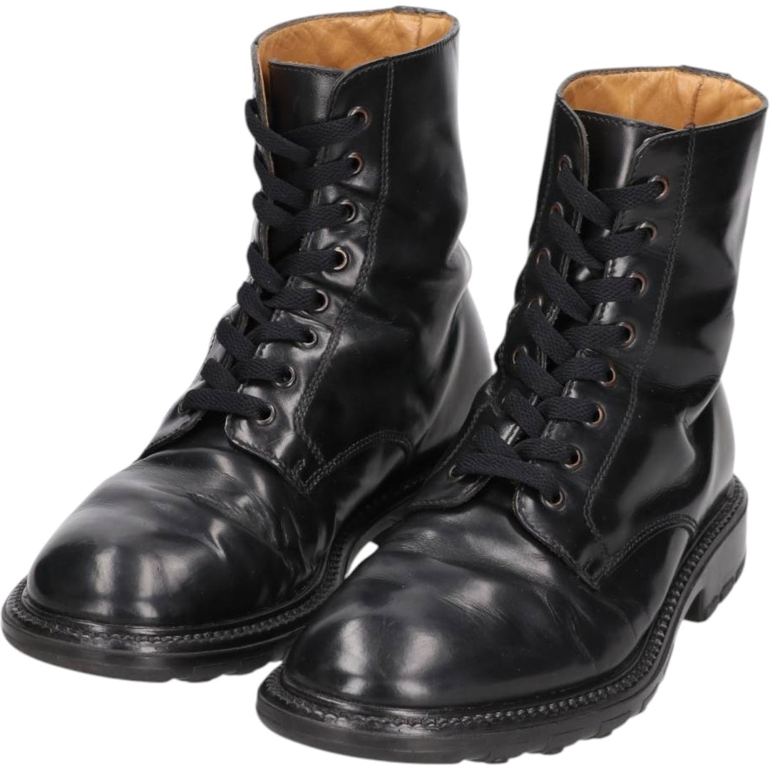 J.Crew 7 1/2" Leather Boots, Made in Italy Men's 25.5cm genuine leather black type Vintage Second Hand