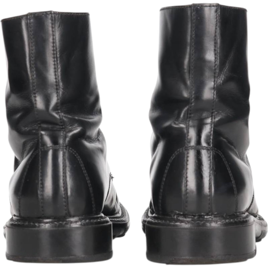 J.Crew 7 1/2" Leather Boots, Made in Italy Men's 25.5cm genuine leather black type Vintage Second Hand