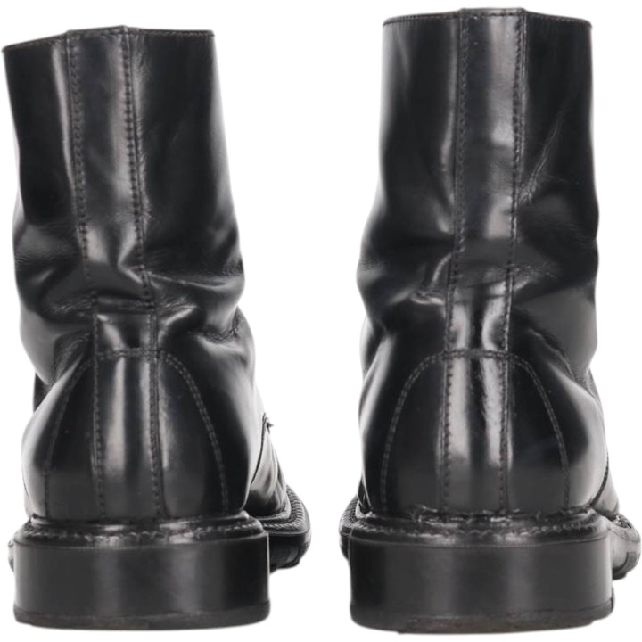 J.Crew 7 1/2" Leather Boots, Made in Italy Men's 25.5cm genuine leather black type Vintage Second Hand