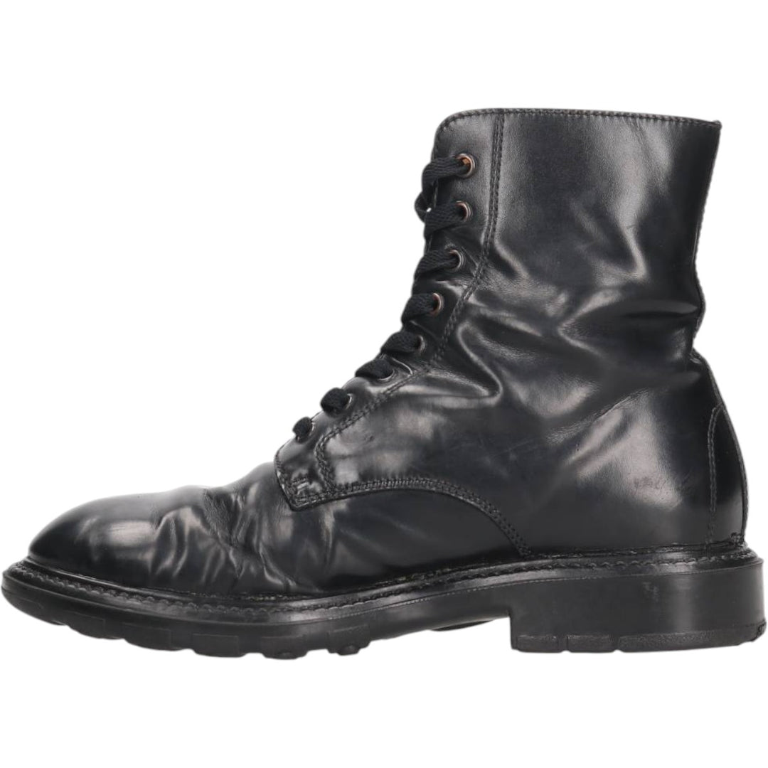 J.Crew 7 1/2" Leather Boots, Made in Italy Men's 25.5cm genuine leather black type Vintage Second Hand