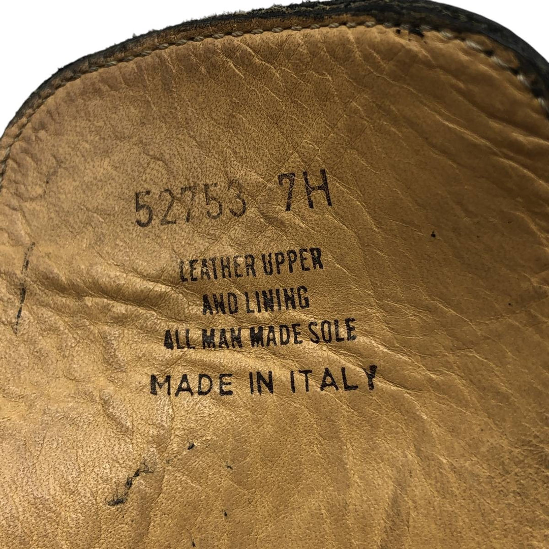 J.Crew 7 1/2" Leather Boots, Made in Italy Men's 25.5cm genuine leather black type Vintage Second Hand