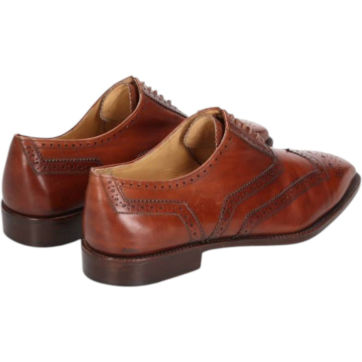Neiman Marcus Full Brogue Wingtip Shoes, Made in Italy, Size 9 1/2M Men's 27.5cm unclear brown type Vintage Second Hand