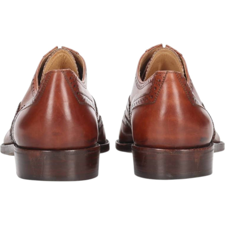 Neiman Marcus Full Brogue Wingtip Shoes, Made in Italy, Size 9 1/2M Men's 27.5cm unclear brown type Vintage Second Hand