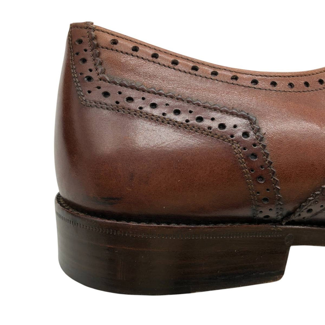Neiman Marcus Full Brogue Wingtip Shoes, Made in Italy, Size 9 1/2M Men's 27.5cm unclear brown type Vintage Second Hand