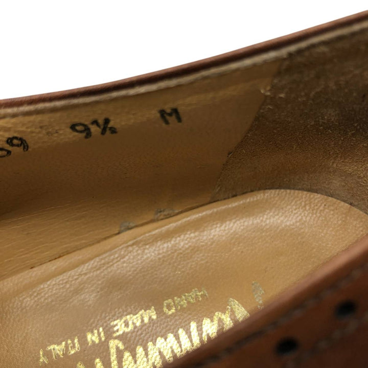 Neiman Marcus Full Brogue Wingtip Shoes, Made in Italy, Size 9 1/2M Men's 27.5cm unclear brown type Vintage Second Hand