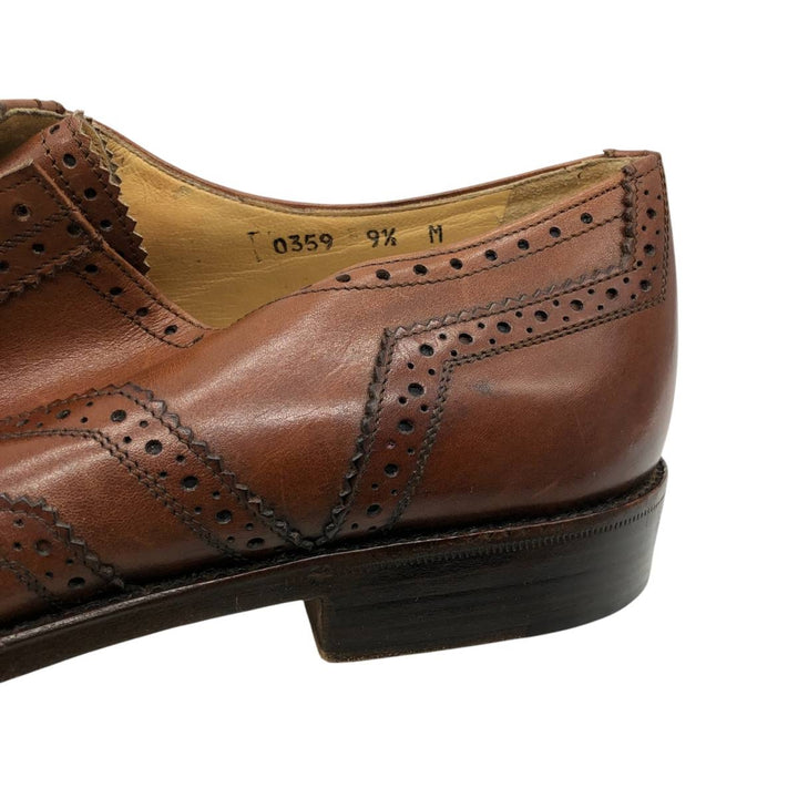 Neiman Marcus Full Brogue Wingtip Shoes, Made in Italy, Size 9 1/2M Men's 27.5cm unclear brown type Vintage Second Hand