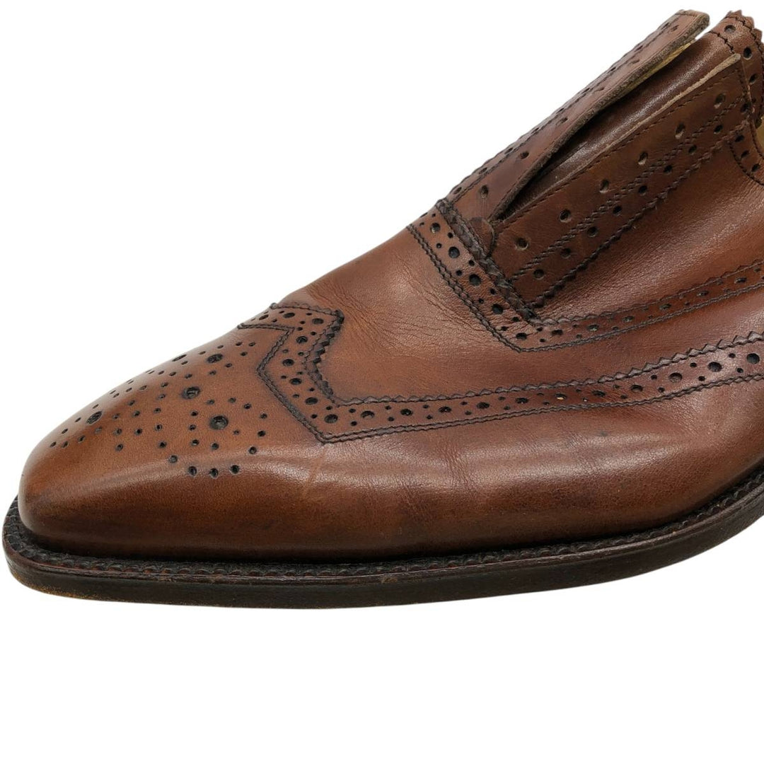 Neiman Marcus Full Brogue Wingtip Shoes, Made in Italy, Size 9 1/2M Men's 27.5cm unclear brown type Vintage Second Hand