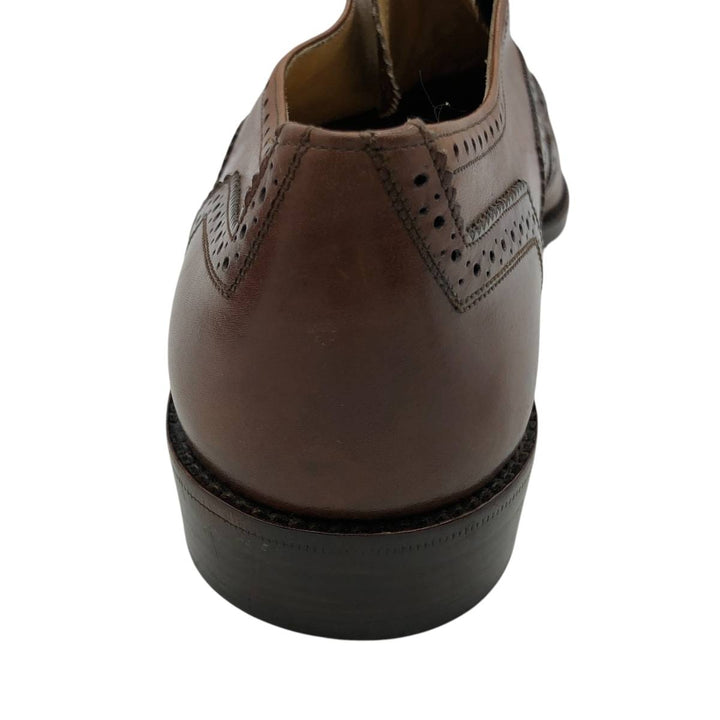 Neiman Marcus Full Brogue Wingtip Shoes, Made in Italy, Size 9 1/2M Men's 27.5cm unclear brown type Vintage Second Hand