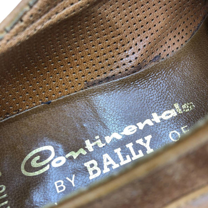 Bally Continentals U-tip shoes, Swiss made, size 10E Men's 28.5cm Genuine Leather Suede brown type Vintage Second Hand