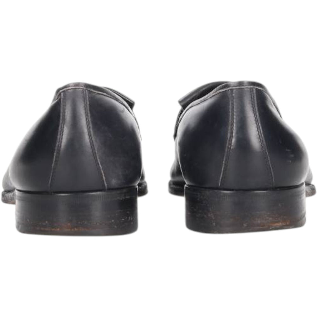 Salvatore Ferragamo Quilted Straight Tip Shoes, Made in Italy, Size 8 1/2 Men's 26.5cm genuine leather black type Vintage Second Hand