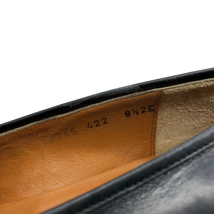 Salvatore Ferragamo Quilted Straight Tip Shoes, Made in Italy, Size 8 1/2 Men's 26.5cm genuine leather black type Vintage Second Hand