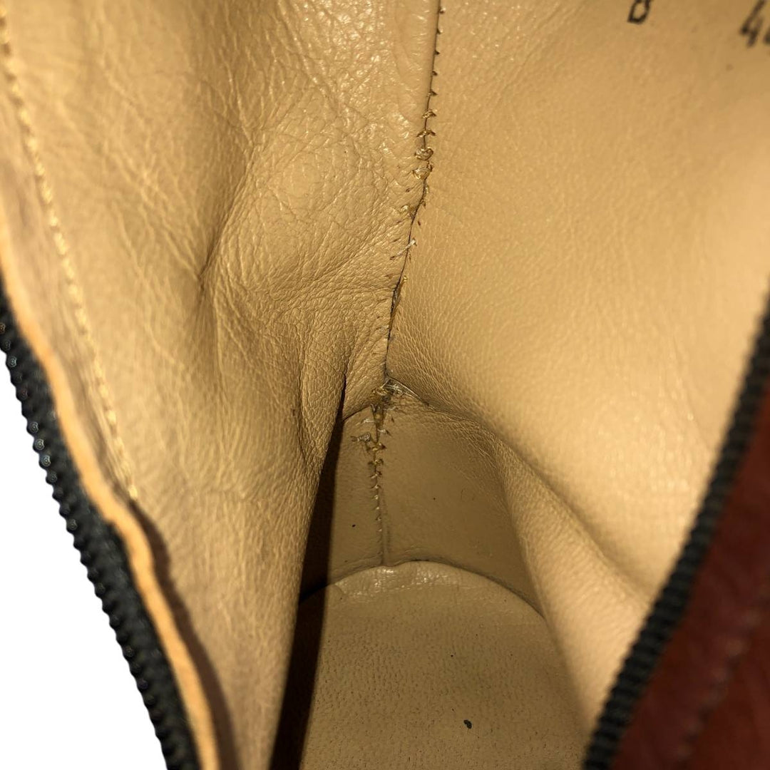 Side zip boots 9 1/2 EEE Men's 27.5cm genuine leather brown type Vintage Second Hand