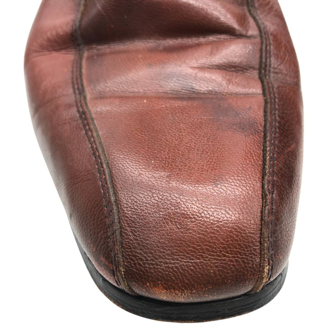 Side zip boots 9 1/2 EEE Men's 27.5cm genuine leather brown type Vintage Second Hand