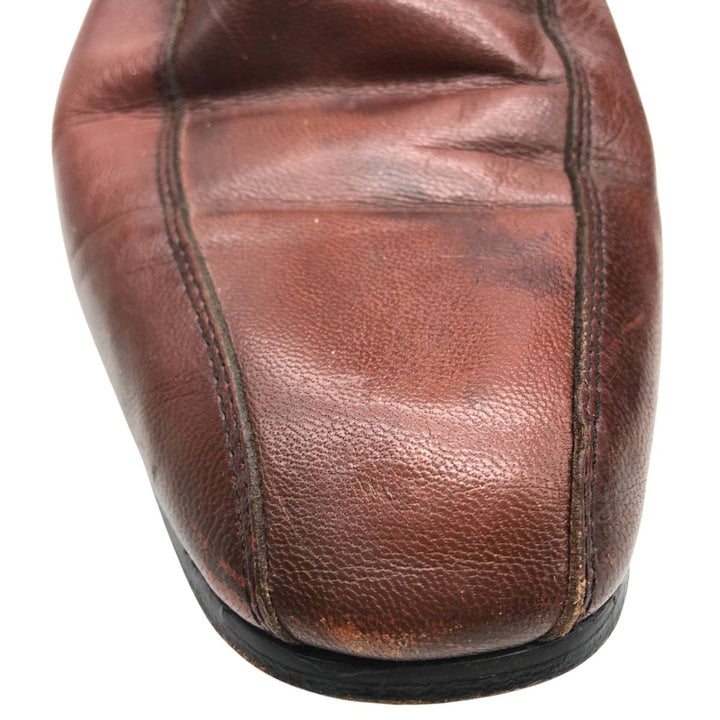 Side zip boots 9 1/2 EEE Men's 27.5cm genuine leather brown type Vintage Second Hand