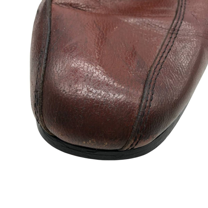 Side zip boots 9 1/2 EEE Men's 27.5cm genuine leather brown type Vintage Second Hand