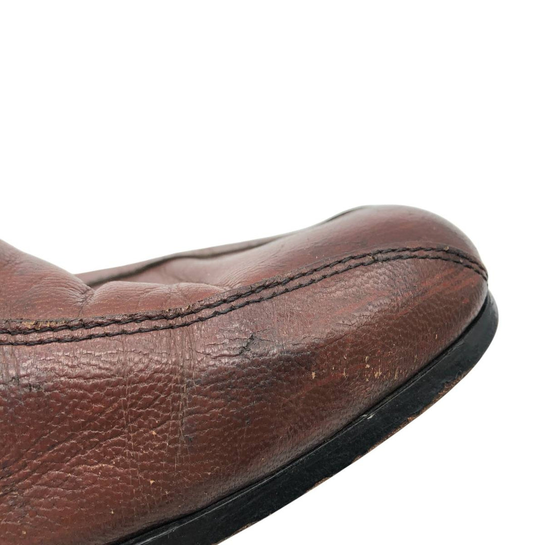 Side zip boots 9 1/2 EEE Men's 27.5cm genuine leather brown type Vintage Second Hand