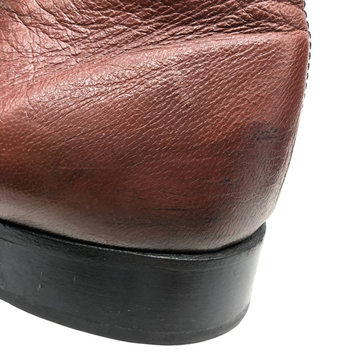Side zip boots 9 1/2 EEE Men's 27.5cm genuine leather brown type Vintage Second Hand