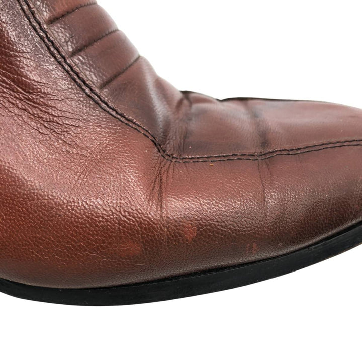 Side zip boots 9 1/2 EEE Men's 27.5cm genuine leather brown type Vintage Second Hand