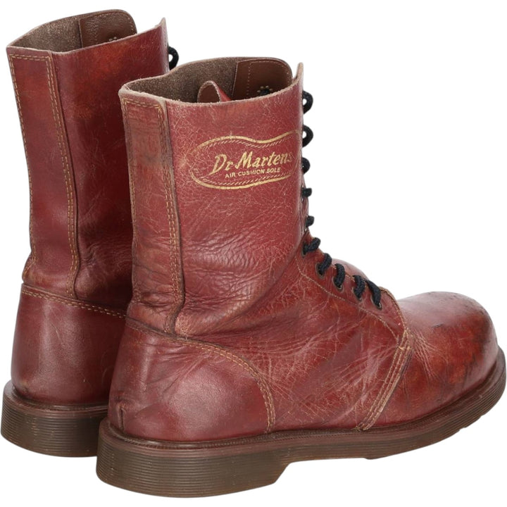 Dr. Martens Steel Toe 10-Eye Boots, Size 8 Men's 27.0cm unclear red type reddish brown Vintage Second Hand