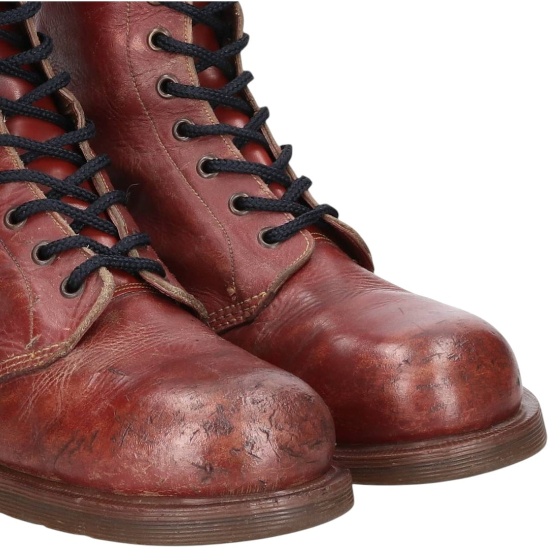 Dr. Martens Steel Toe 10-Eye Boots, Size 8 Men's 27.0cm unclear red type reddish brown Vintage Second Hand