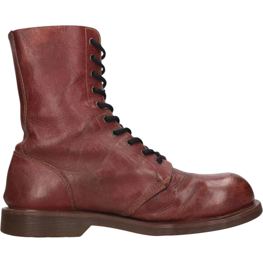 Dr. Martens Steel Toe 10-Eye Boots, Size 8 Men's 27.0cm unclear red type reddish brown Vintage Second Hand