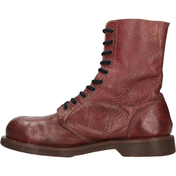 Dr. Martens Steel Toe 10-Eye Boots, Size 8 Men's 27.0cm unclear red type reddish brown Vintage Second Hand