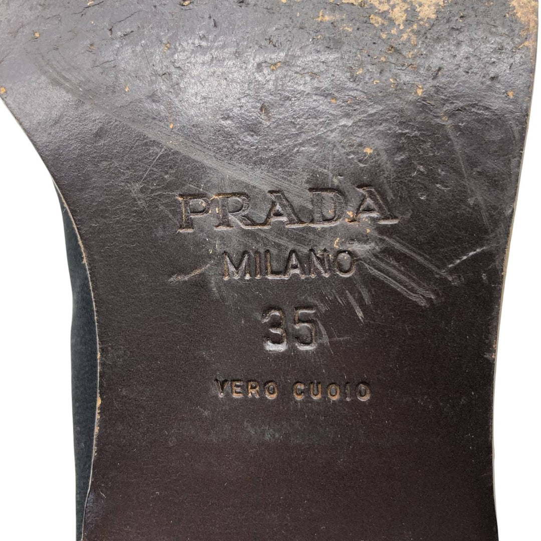 PRADA PRADA Vamp Loafer 35 Women's 22.5cm canvas black type Vintage Second Hand