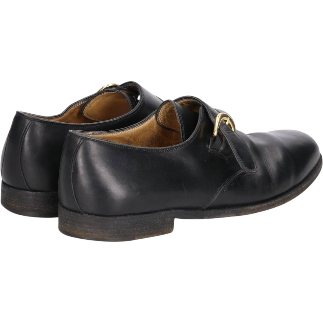 Cole Haan Monk Strap Shoes, Made in Italy, Size 8E Women's 25.0cm genuine leather black type Vintage Second Hand