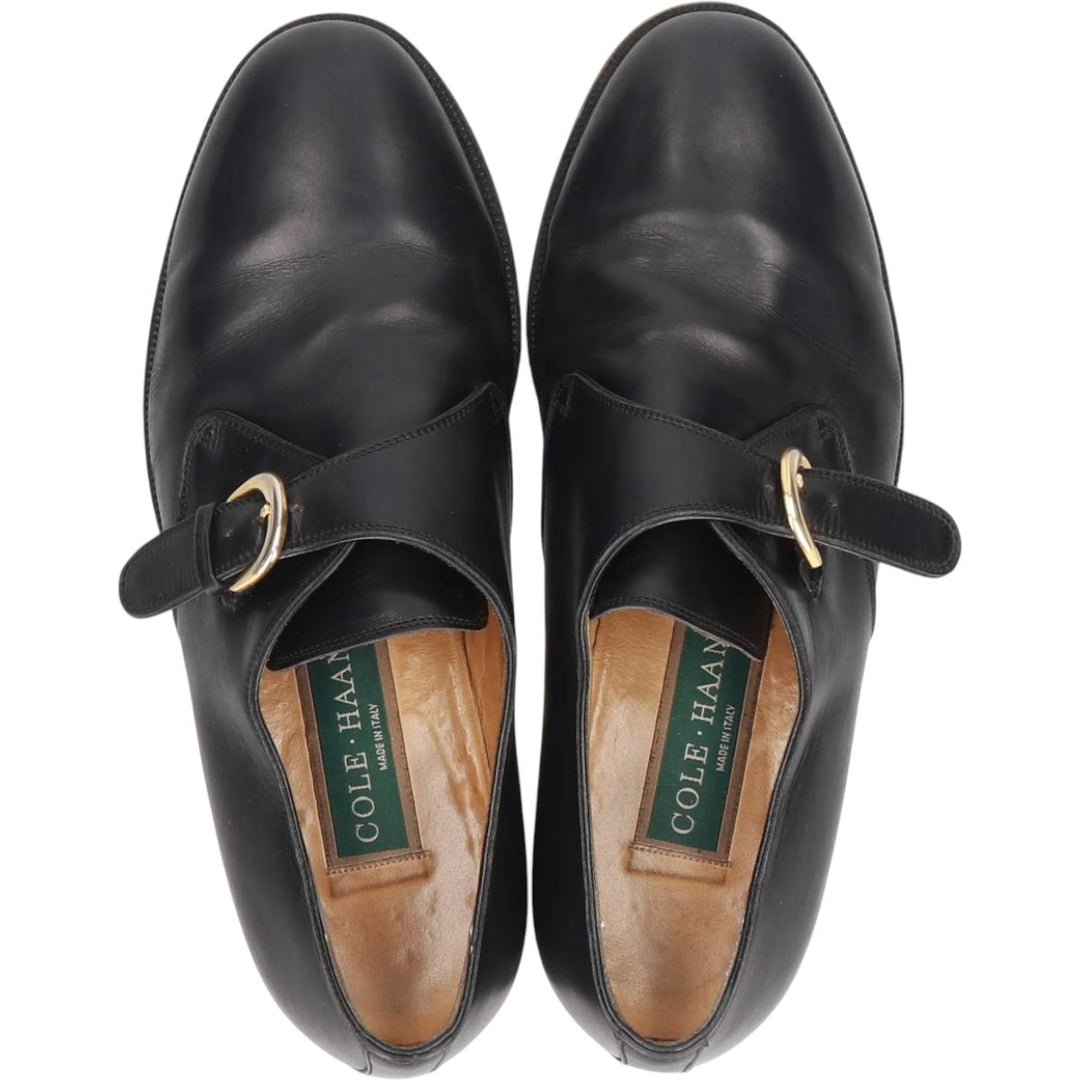 Cole Haan Monk Strap Shoes, Made in Italy, Size 8E Women's 25.0cm genuine leather black type Vintage Second Hand
