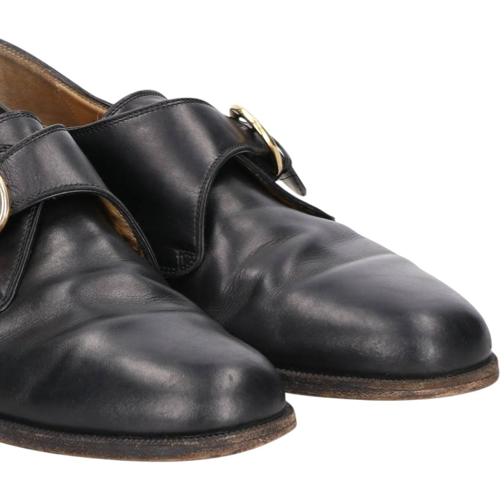 Cole Haan Monk Strap Shoes, Made in Italy, Size 8E Women's 25.0cm genuine leather black type Vintage Second Hand