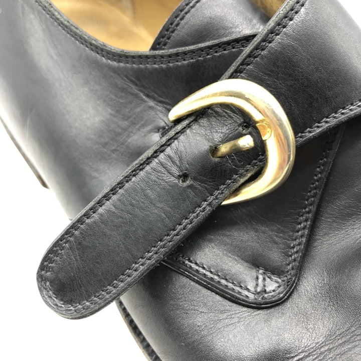 Cole Haan Monk Strap Shoes, Made in Italy, Size 8E Women's 25.0cm genuine leather black type Vintage Second Hand