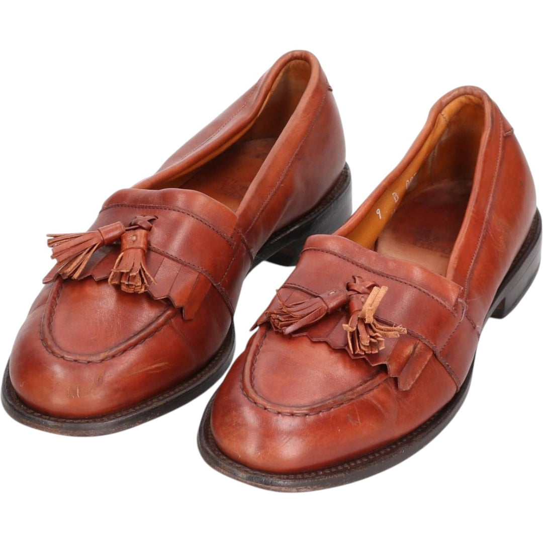 Allen Edmonds Quilted Tassel Loafers, Made in USA, Size 9 B Men's 27.0cm unclear brown type Vintage Second Hand