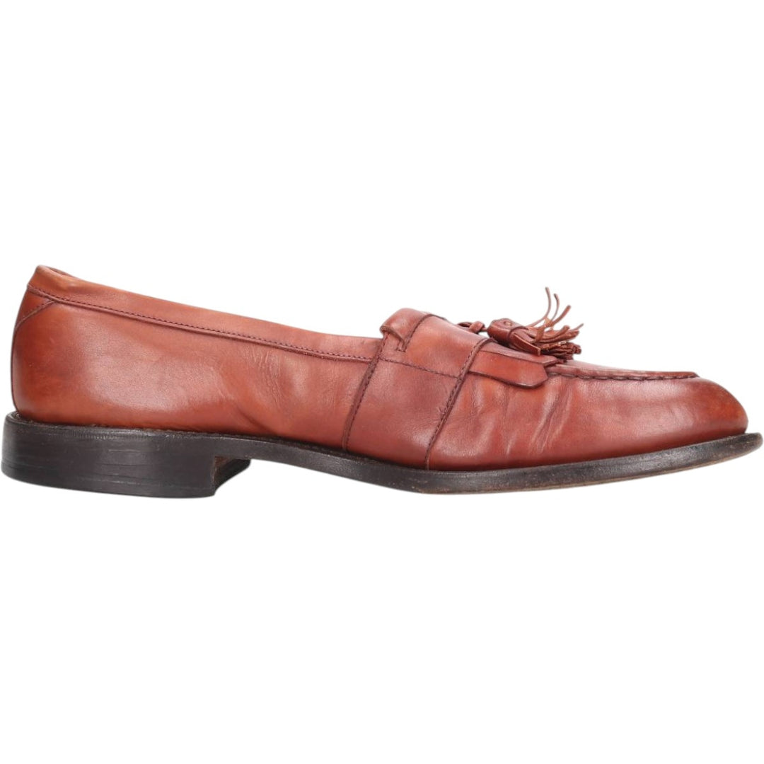 Allen Edmonds Quilted Tassel Loafers, Made in USA, Size 9 B Men's 27.0cm unclear brown type Vintage Second Hand