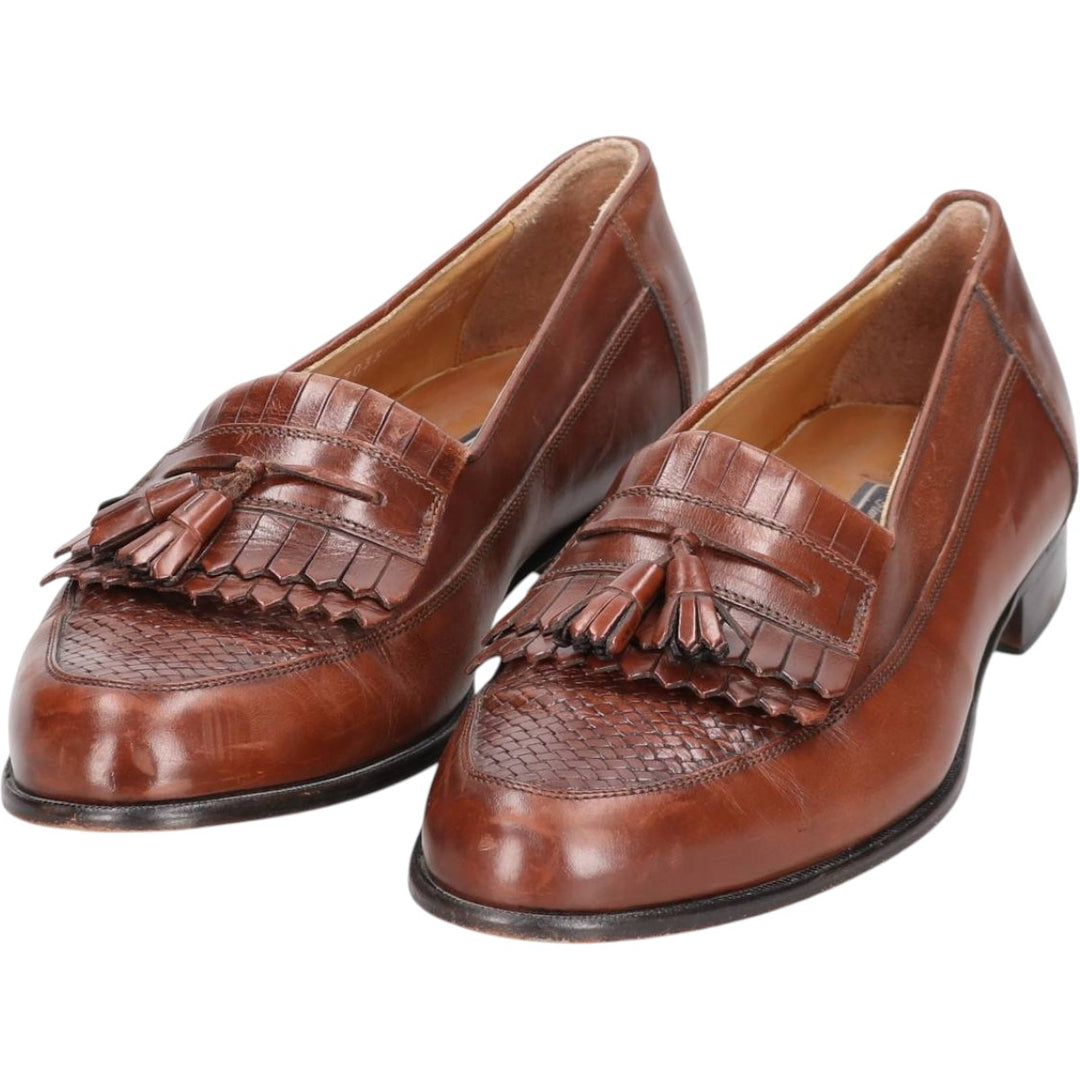 Bostonian Quilted Tassel Loafers, Made in Italy, Size 9M Men's 27.0cm genuine leather brown type Vintage Second Hand