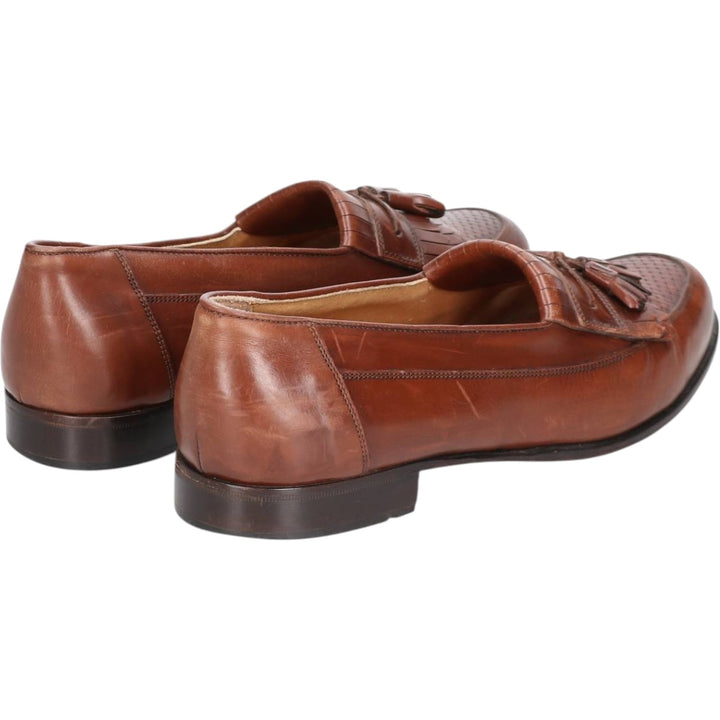 Bostonian Quilted Tassel Loafers, Made in Italy, Size 9M Men's 27.0cm genuine leather brown type Vintage Second Hand
