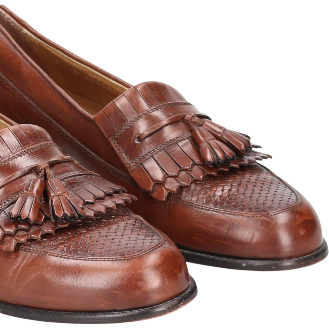 Bostonian Quilted Tassel Loafers, Made in Italy, Size 9M Men's 27.0cm genuine leather brown type Vintage Second Hand