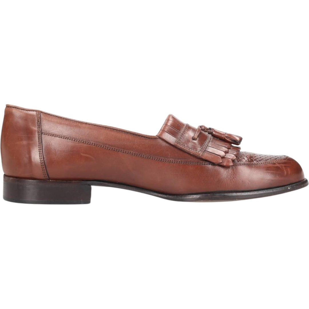 Bostonian Quilted Tassel Loafers, Made in Italy, Size 9M Men's 27.0cm genuine leather brown type Vintage Second Hand